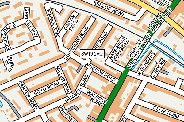 SW19 2AQ map - OS OpenMap – Local (Ordnance Survey)