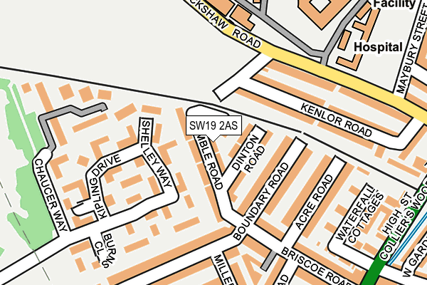SW19 2AS map - OS OpenMap – Local (Ordnance Survey)
