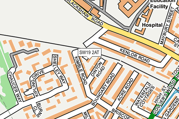 SW19 2AT map - OS OpenMap – Local (Ordnance Survey)