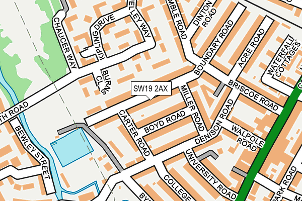 SW19 2AX map - OS OpenMap – Local (Ordnance Survey)