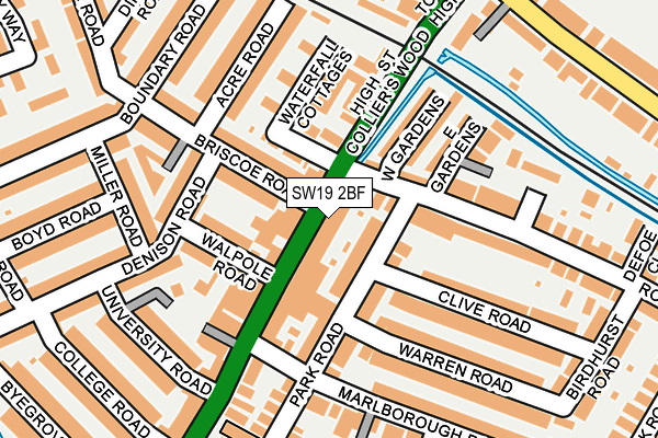 SW19 2BF map - OS OpenMap – Local (Ordnance Survey)