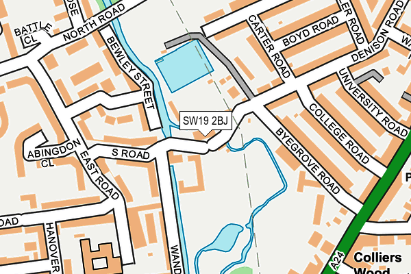 SW19 2BJ map - OS OpenMap – Local (Ordnance Survey)