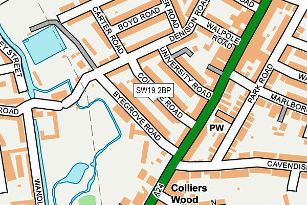 SW19 2BP map - OS OpenMap – Local (Ordnance Survey)