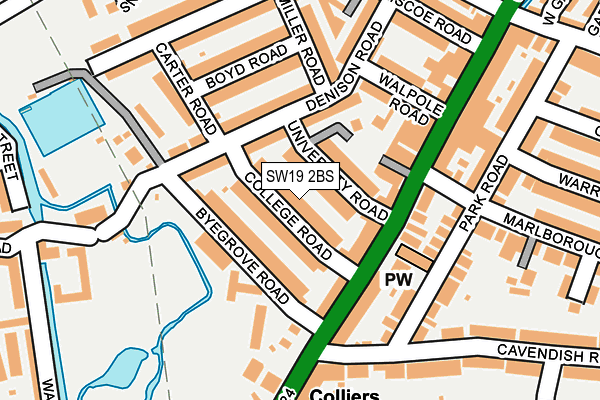 SW19 2BS map - OS OpenMap – Local (Ordnance Survey)