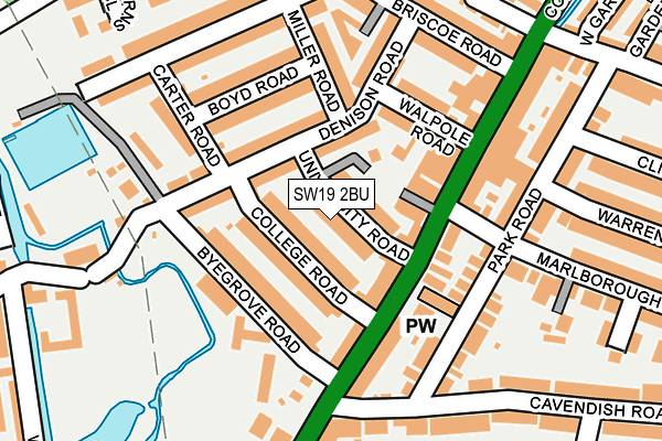 SW19 2BU map - OS OpenMap – Local (Ordnance Survey)