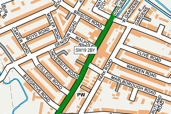 SW19 2BY map - OS OpenMap – Local (Ordnance Survey)