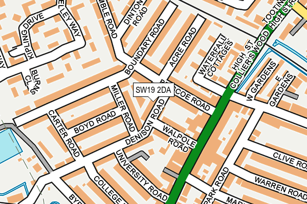 SW19 2DA map - OS OpenMap – Local (Ordnance Survey)