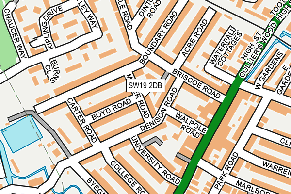 SW19 2DB map - OS OpenMap – Local (Ordnance Survey)