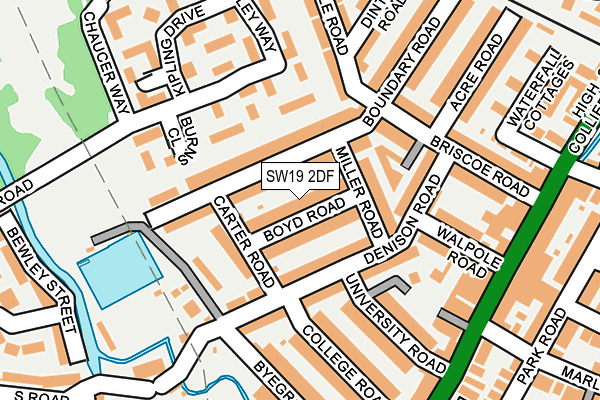 SW19 2DF map - OS OpenMap – Local (Ordnance Survey)