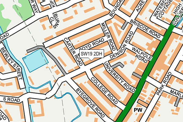 SW19 2DH map - OS OpenMap – Local (Ordnance Survey)