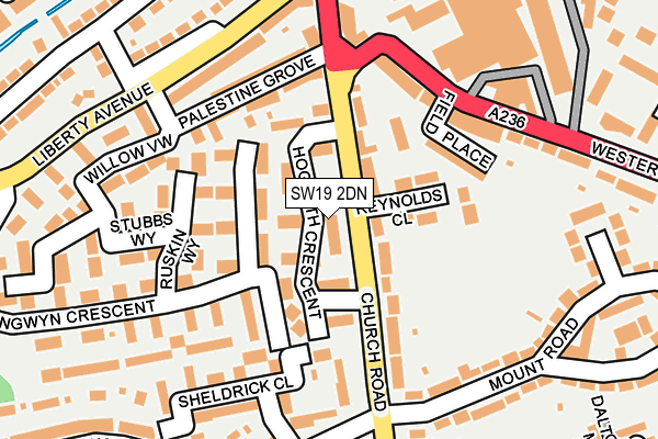 SW19 2DN map - OS OpenMap – Local (Ordnance Survey)