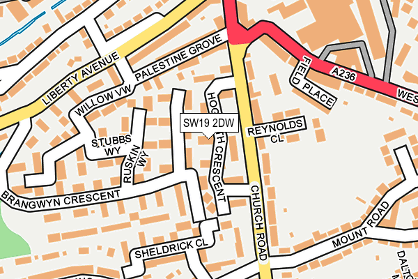 SW19 2DW map - OS OpenMap – Local (Ordnance Survey)