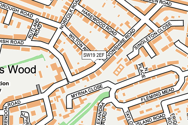 SW19 2EF map - OS OpenMap – Local (Ordnance Survey)