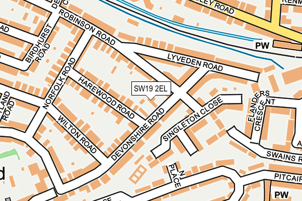 SW19 2EL map - OS OpenMap – Local (Ordnance Survey)