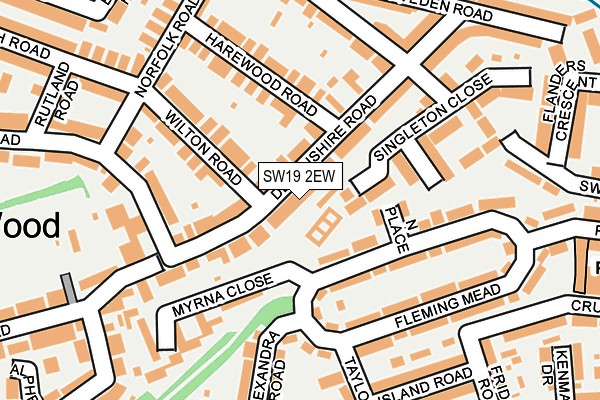 SW19 2EW map - OS OpenMap – Local (Ordnance Survey)