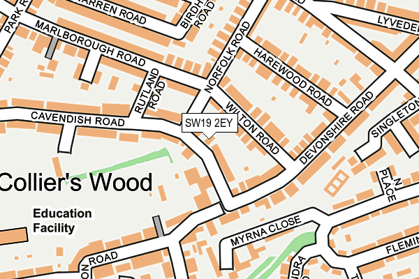 SW19 2EY map - OS OpenMap – Local (Ordnance Survey)