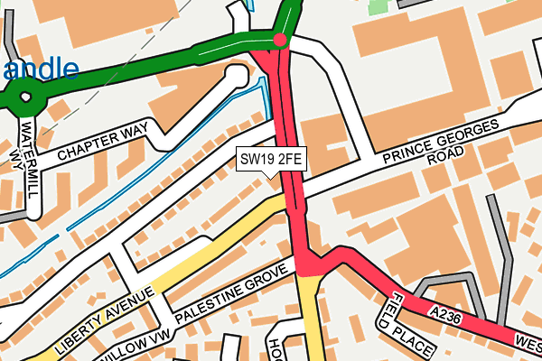 SW19 2FE map - OS OpenMap – Local (Ordnance Survey)