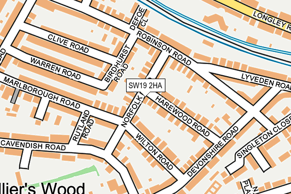 SW19 2HA map - OS OpenMap – Local (Ordnance Survey)