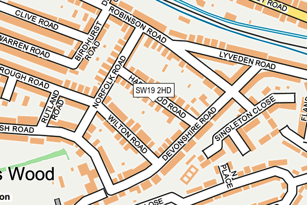 SW19 2HD map - OS OpenMap – Local (Ordnance Survey)
