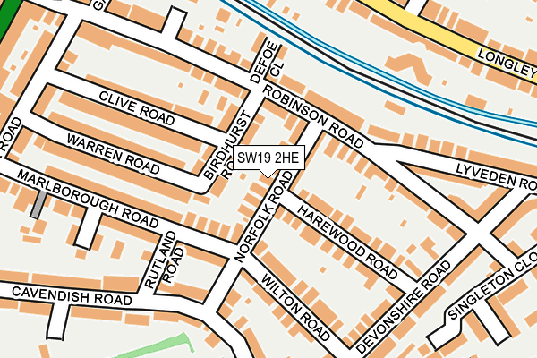 SW19 2HE map - OS OpenMap – Local (Ordnance Survey)