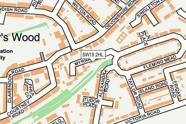 SW19 2HL map - OS OpenMap – Local (Ordnance Survey)