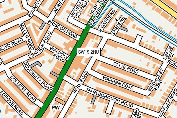 SW19 2HU map - OS OpenMap – Local (Ordnance Survey)