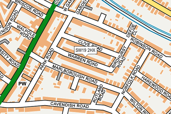 SW19 2HX map - OS OpenMap – Local (Ordnance Survey)