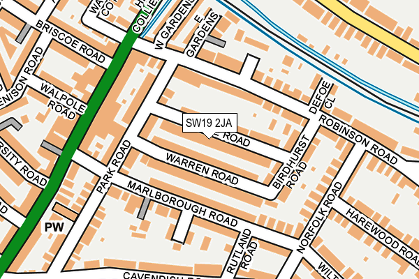 SW19 2JA map - OS OpenMap – Local (Ordnance Survey)