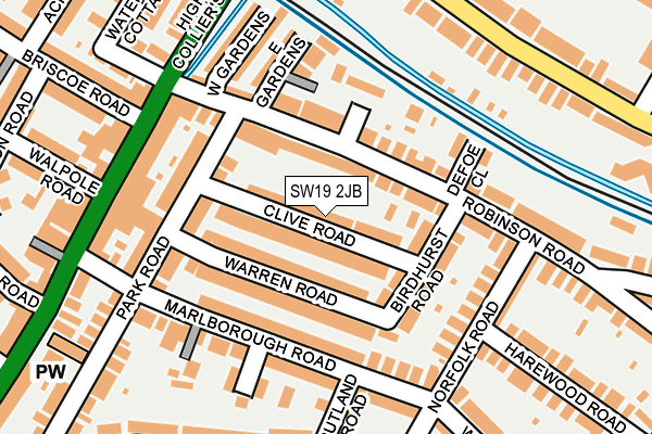 SW19 2JB map - OS OpenMap – Local (Ordnance Survey)