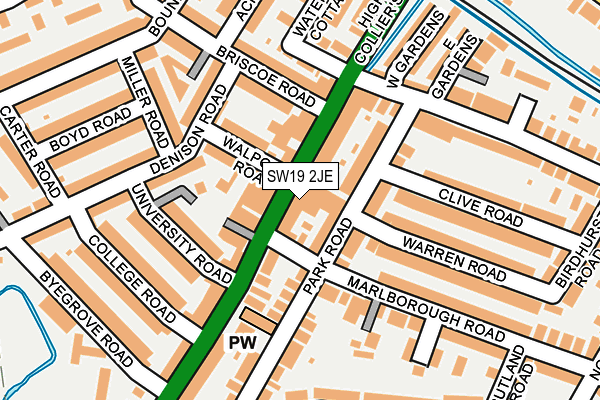 SW19 2JE map - OS OpenMap – Local (Ordnance Survey)