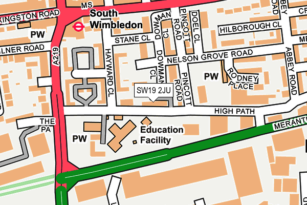 SW19 2JU map - OS OpenMap – Local (Ordnance Survey)