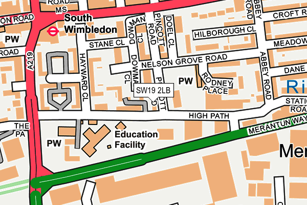 SW19 2LB map - OS OpenMap – Local (Ordnance Survey)