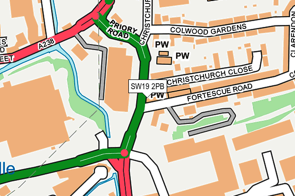 SW19 2PB map - OS OpenMap – Local (Ordnance Survey)