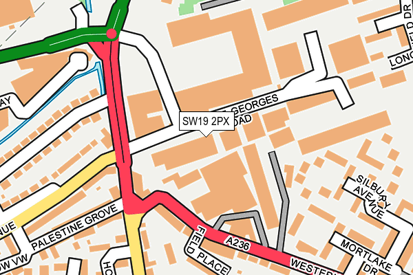 SW19 2PX map - OS OpenMap – Local (Ordnance Survey)