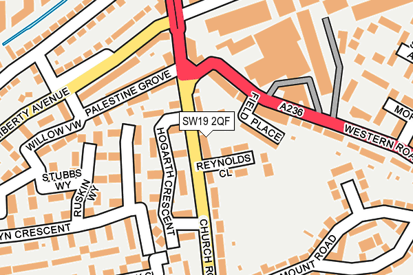 SW19 2QF map - OS OpenMap – Local (Ordnance Survey)