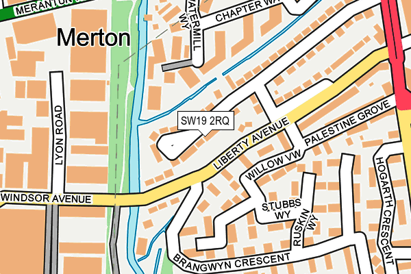 SW19 2RQ map - OS OpenMap – Local (Ordnance Survey)