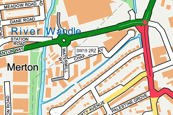 SW19 2RZ map - OS OpenMap – Local (Ordnance Survey)