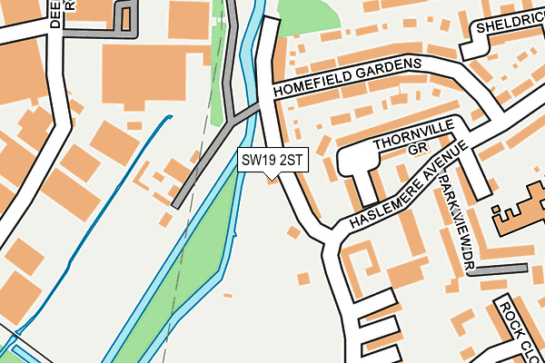 SW19 2ST map - OS OpenMap – Local (Ordnance Survey)