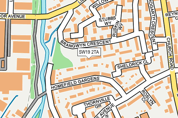 SW19 2TA map - OS OpenMap – Local (Ordnance Survey)