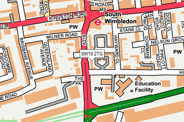 SW19 2TG map - OS OpenMap – Local (Ordnance Survey)