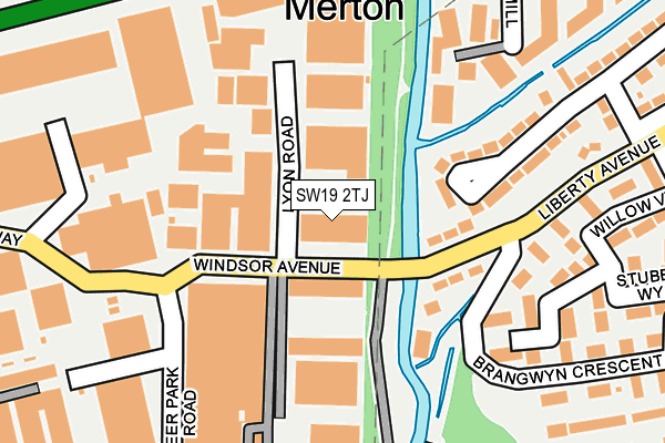 SW19 2TJ map - OS OpenMap – Local (Ordnance Survey)