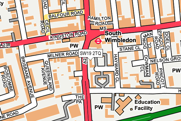 SW19 2TQ map - OS OpenMap – Local (Ordnance Survey)
