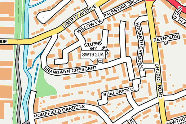SW19 2UA map - OS OpenMap – Local (Ordnance Survey)