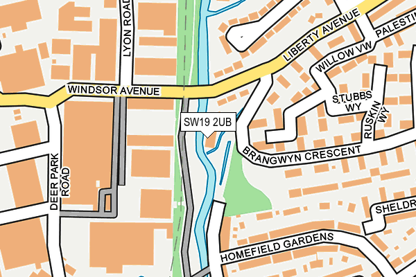 SW19 2UB map - OS OpenMap – Local (Ordnance Survey)