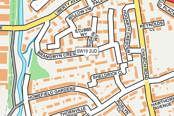 SW19 2UD map - OS OpenMap – Local (Ordnance Survey)