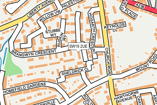 SW19 2UE map - OS OpenMap – Local (Ordnance Survey)