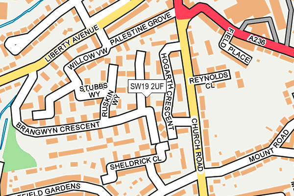 SW19 2UF map - OS OpenMap – Local (Ordnance Survey)