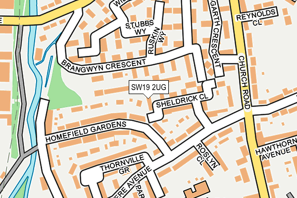 SW19 2UG map - OS OpenMap – Local (Ordnance Survey)