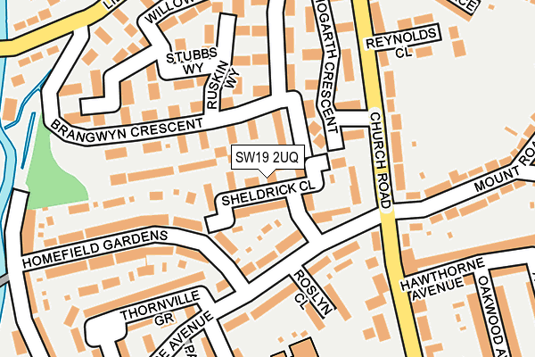 SW19 2UQ map - OS OpenMap – Local (Ordnance Survey)