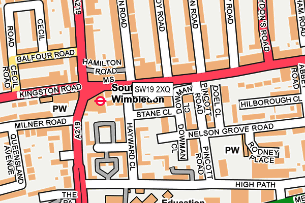 SW19 2XQ map - OS OpenMap – Local (Ordnance Survey)